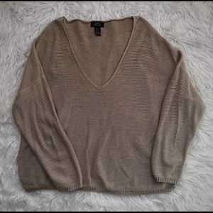 Beige Light V-neck Sweater